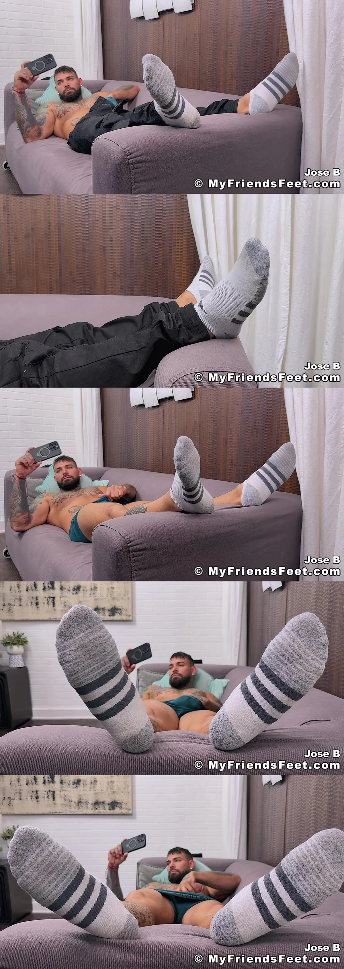 jose bs sensual solo a foot fetishists dream featuring tatted muscles and curling toes 3 Gay Foor Fetish
