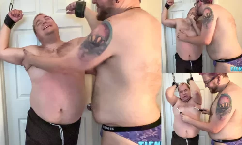 Sensual Stark Tickles Chubby Matt in this Kinky Standing Encounter