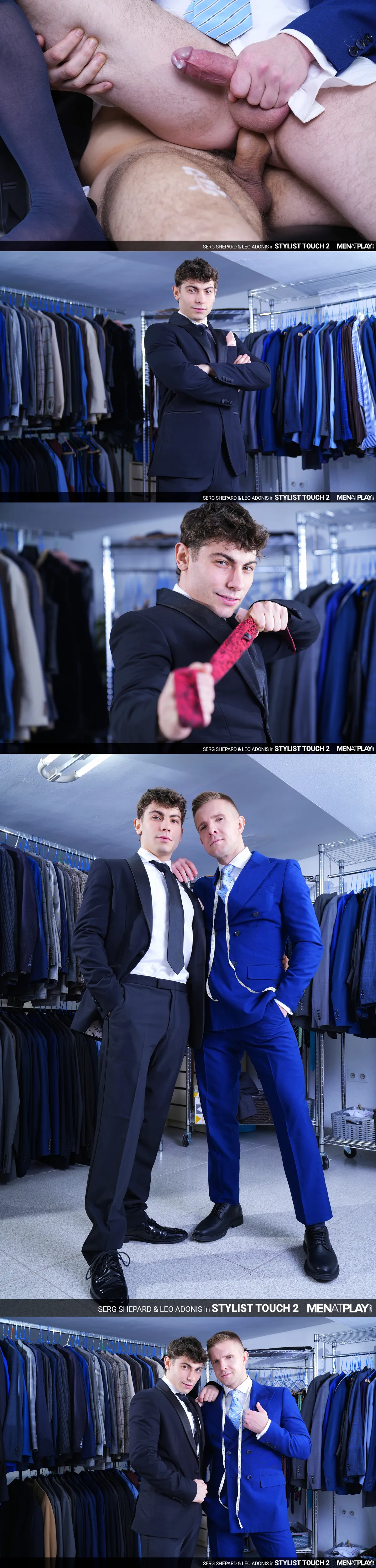 Sexy Stylist Serg Shepard Helps Leo Adonis Unzip His Cock